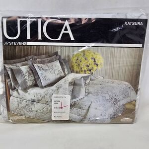 VINTAGE UTICA JP STEVENS JASPER FLORAL ONE TWIN FLAT SHEET NO IRON PERCALE NEW